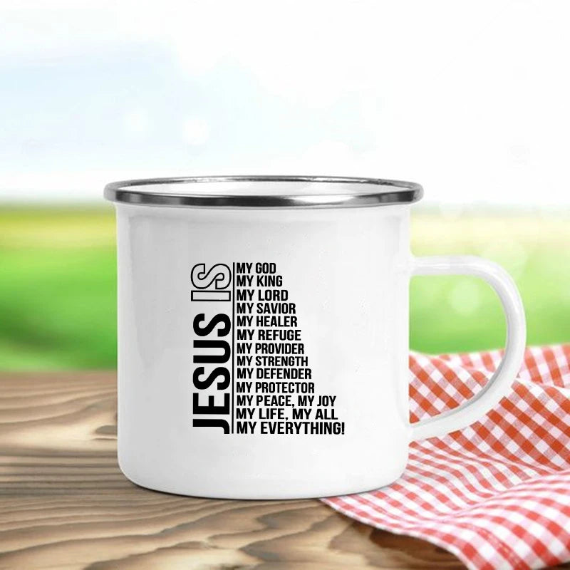 Jesus Is God Enamel Coffee Mug