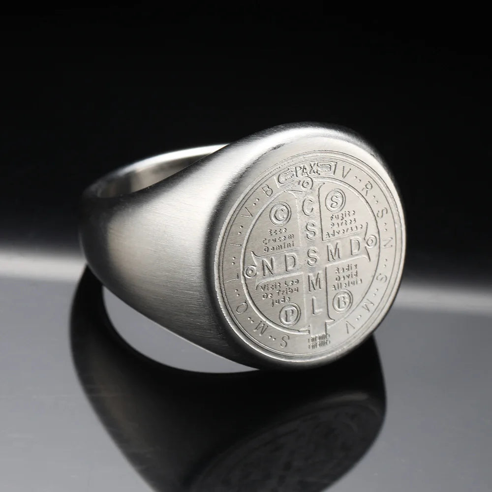 St. Benedict Black Titanium Ring