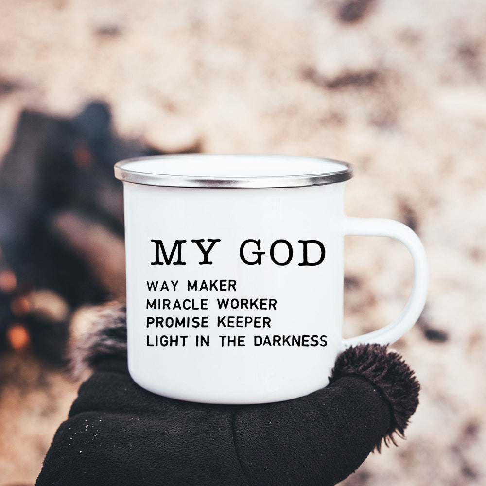 Christian Faith Hope Love Enamel Mug