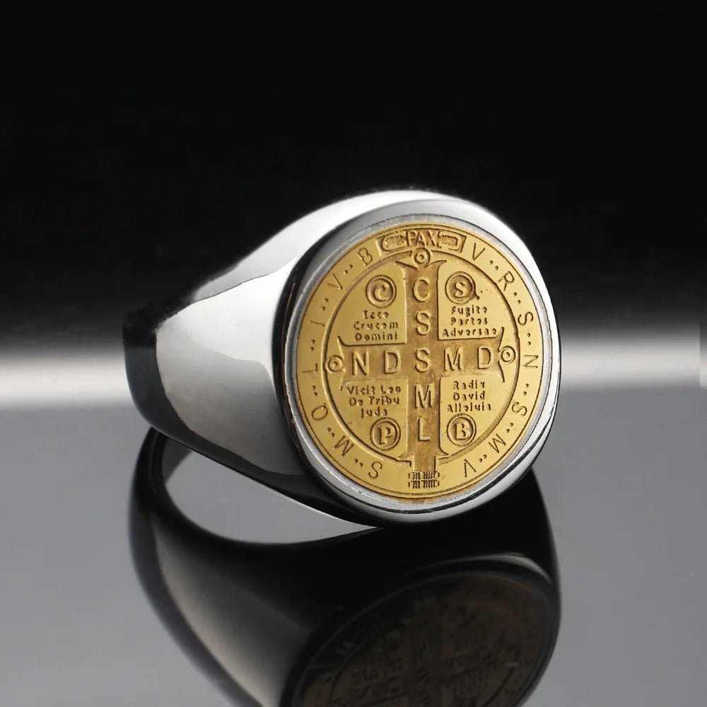 St. Benedict Black Titanium Ring