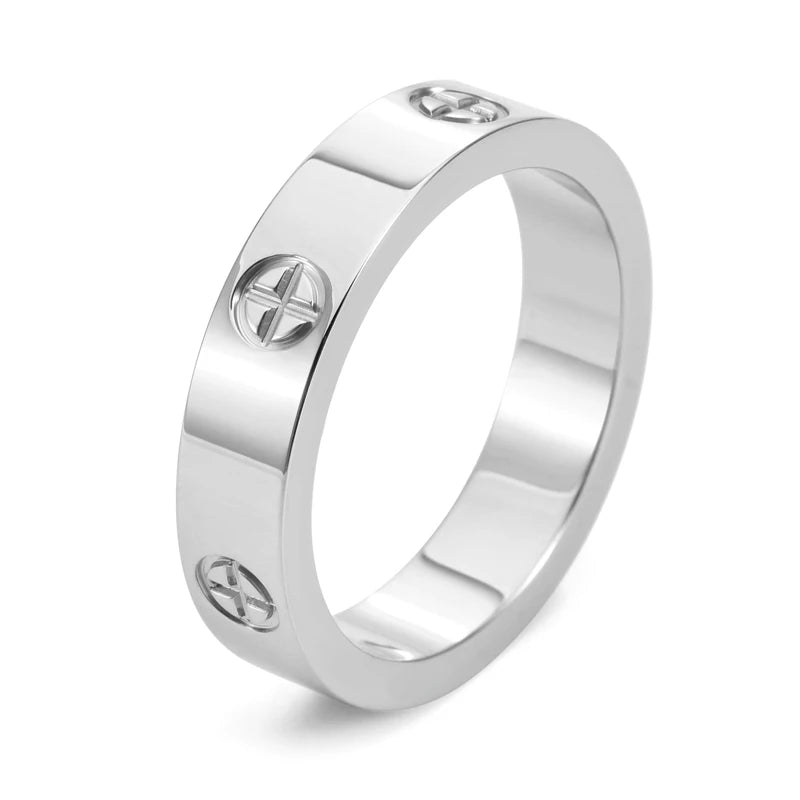 Gold-Plated Cross Couple Ring