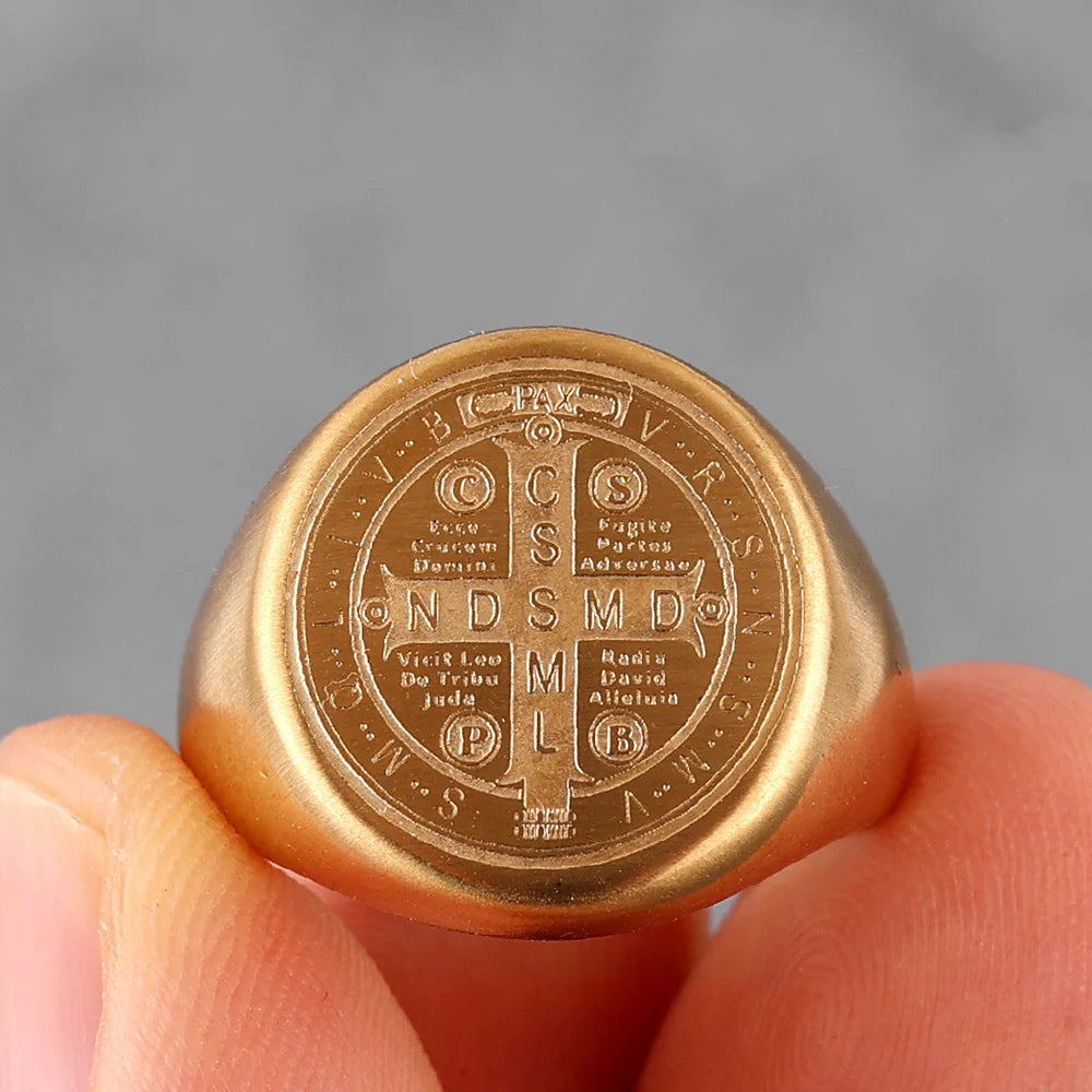 St. Benedict Black Titanium Ring