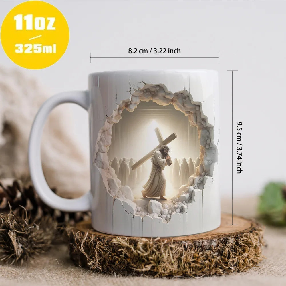 Christian Cross White Ceramic Mug