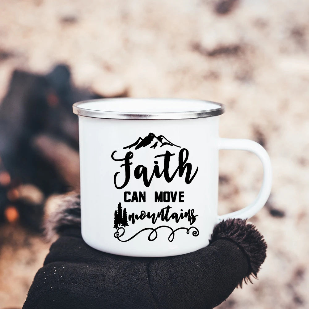 Christian Faith Hope Love Enamel Mug