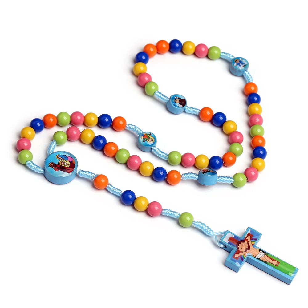 Kids Rosary Handwoven Christian Necklace