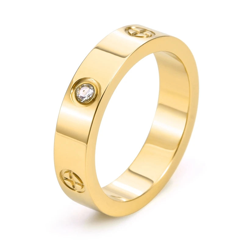Gold-Plated Cross Couple Ring