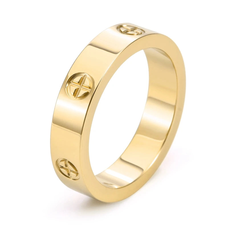 Gold-Plated Cross Couple Ring
