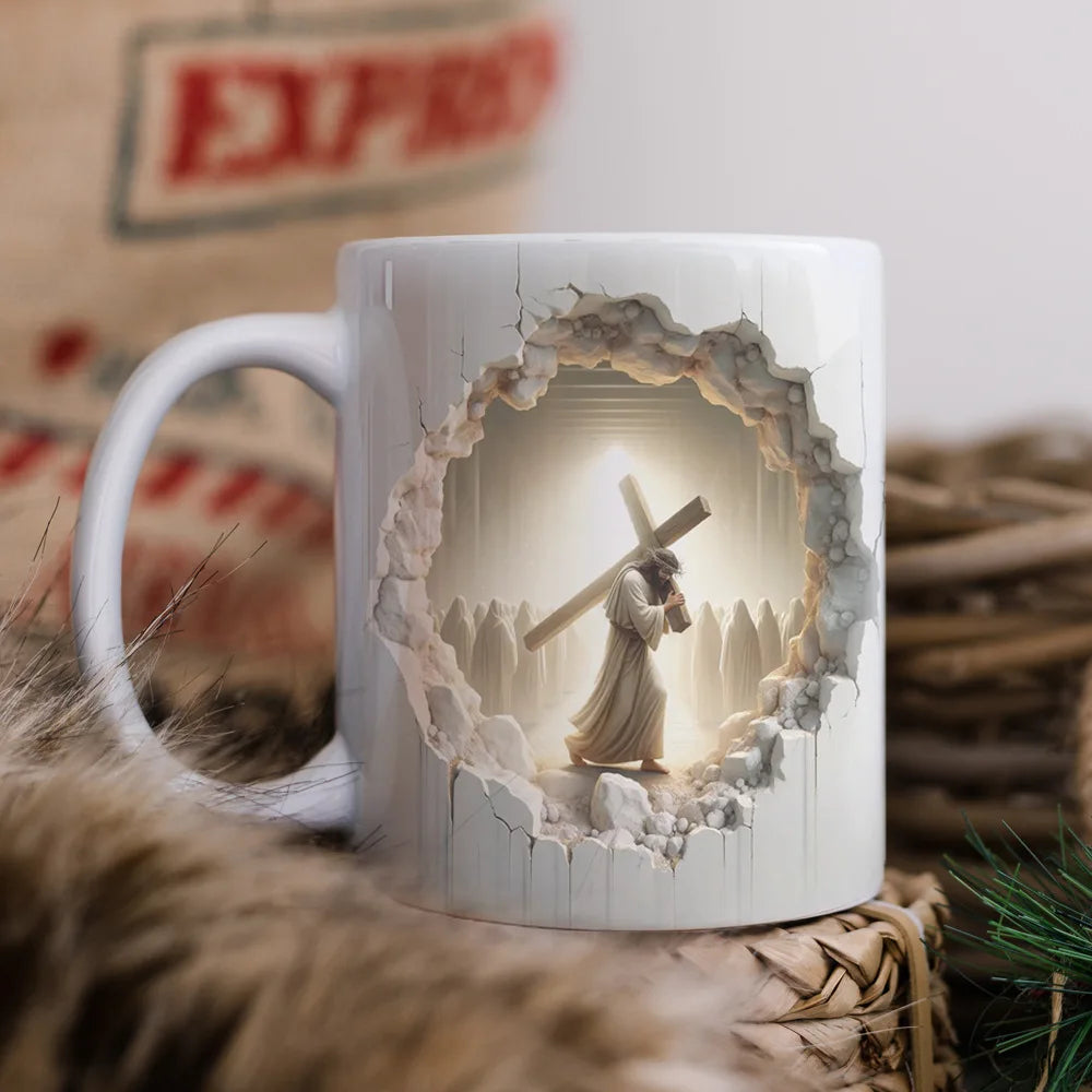 Christian Cross White Ceramic Mug