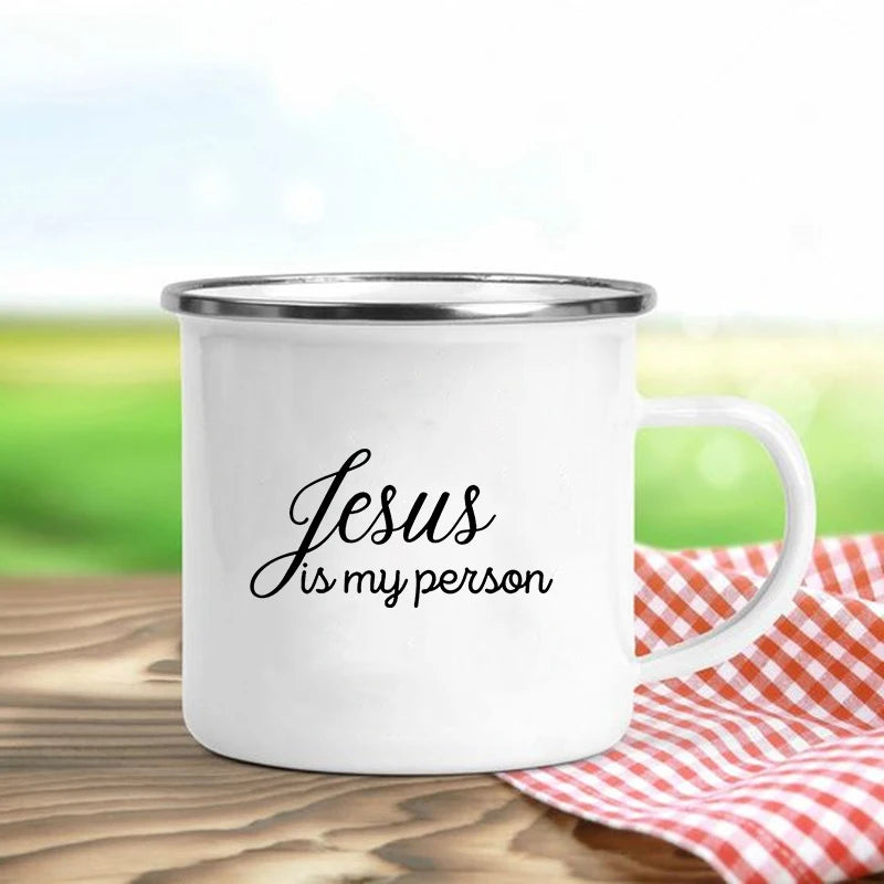Jesus Is God Enamel Coffee Mug