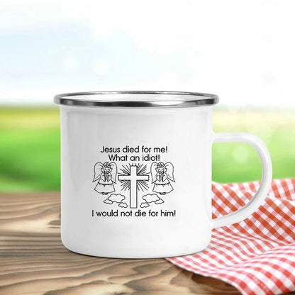 Jesus Is God Enamel Coffee Mug