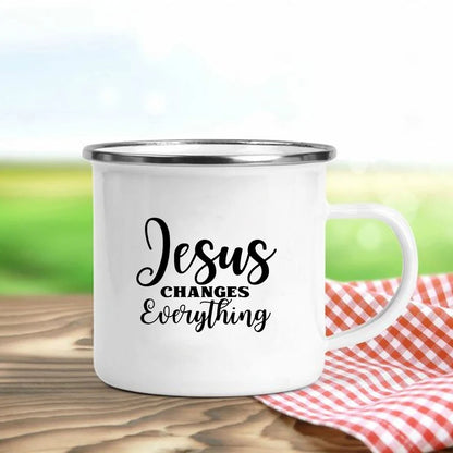 Jesus Is God Enamel Coffee Mug