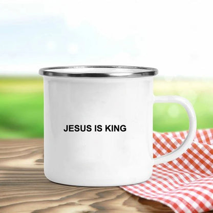 Jesus Is God Enamel Coffee Mug