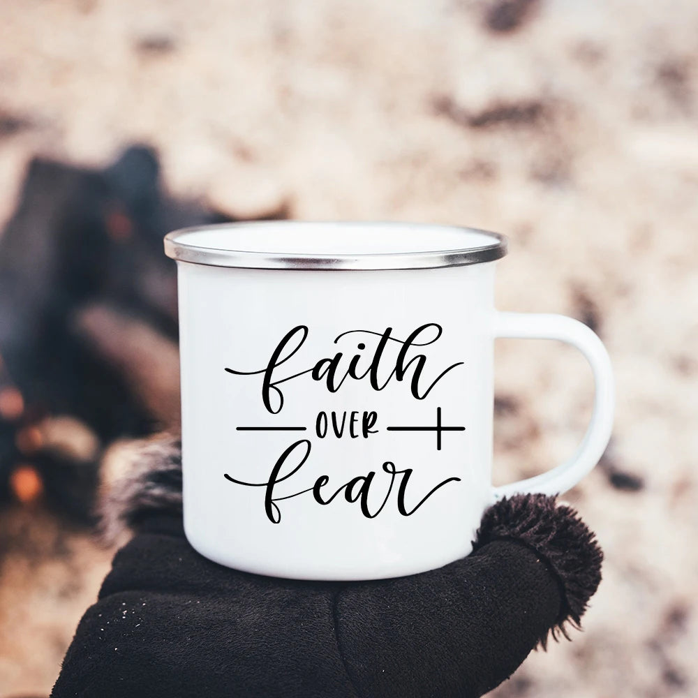 Christian Faith Hope Love Enamel Mug