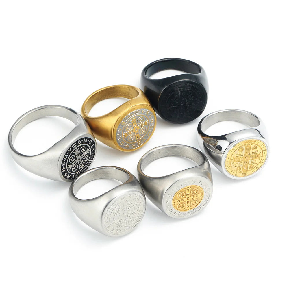 St. Benedict Black Titanium Ring