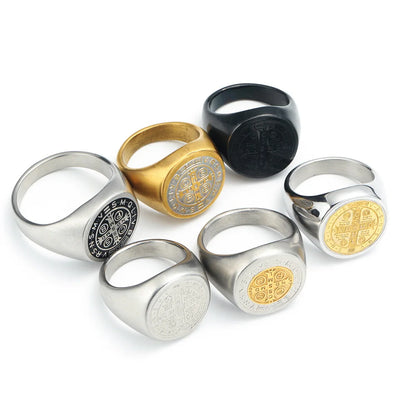 St. Benedict Black Titanium Ring