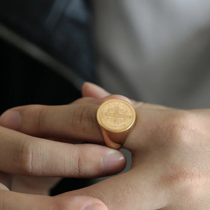 St. Benedict Black Titanium Ring