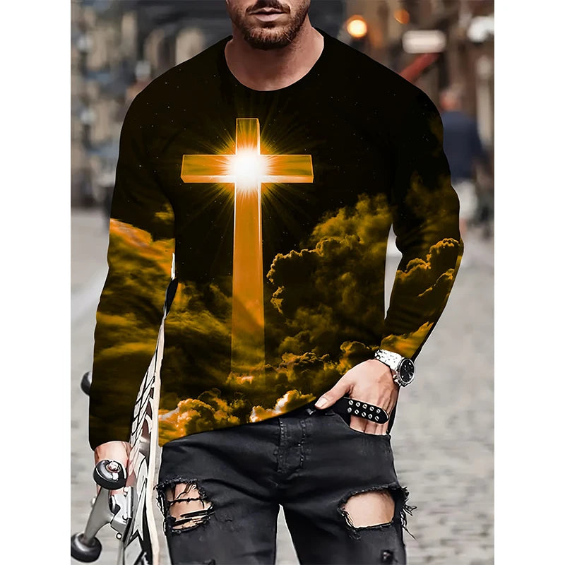 Jesus Cross Clouds 3D Tee