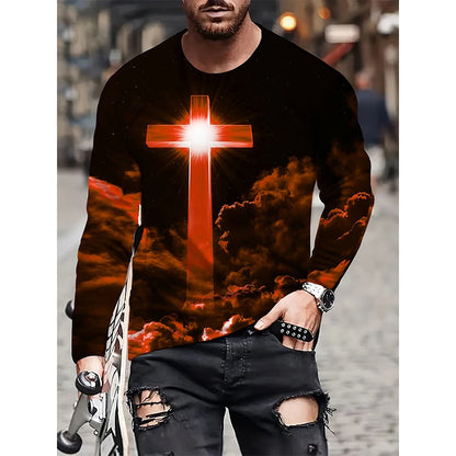 Jesus Cross Clouds 3D Tee