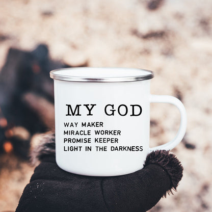 Christian Faith Hope Love Enamel Mug