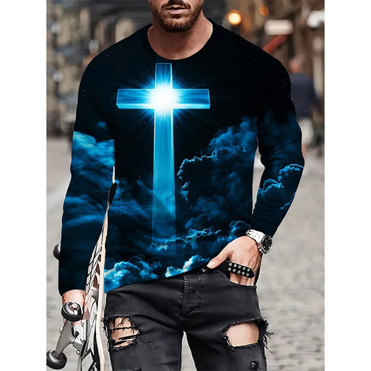 Jesus Cross Clouds 3D Tee