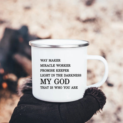 Christian Faith Hope Love Enamel Mug