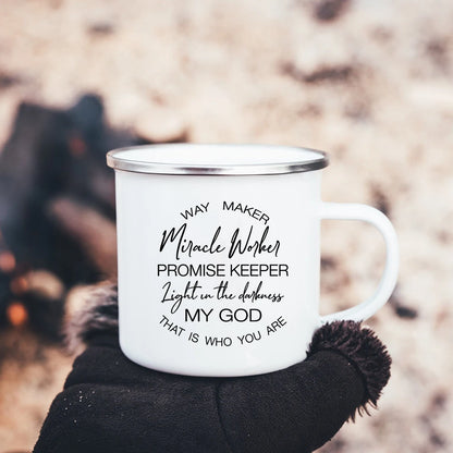 Christian Faith Hope Love Enamel Mug
