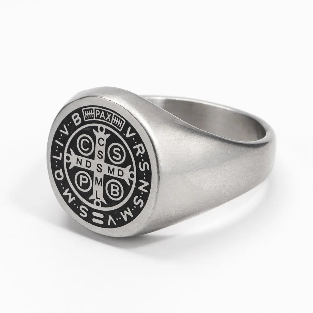 St. Benedict Black Titanium Ring
