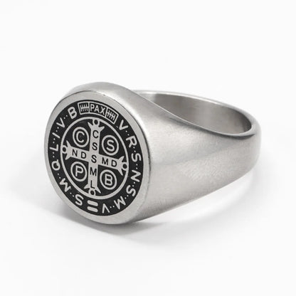 St. Benedict Black Titanium Ring