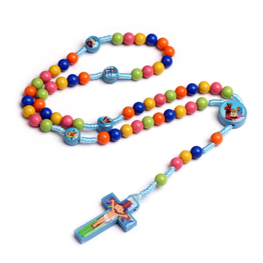 Kids Rosary Handwoven Christian Necklace