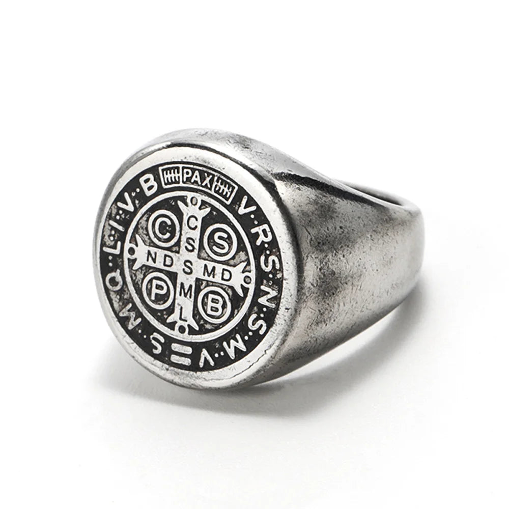 St. Benedict Black Titanium Ring