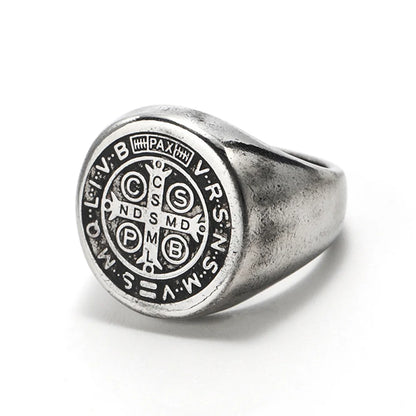 St. Benedict Black Titanium Ring