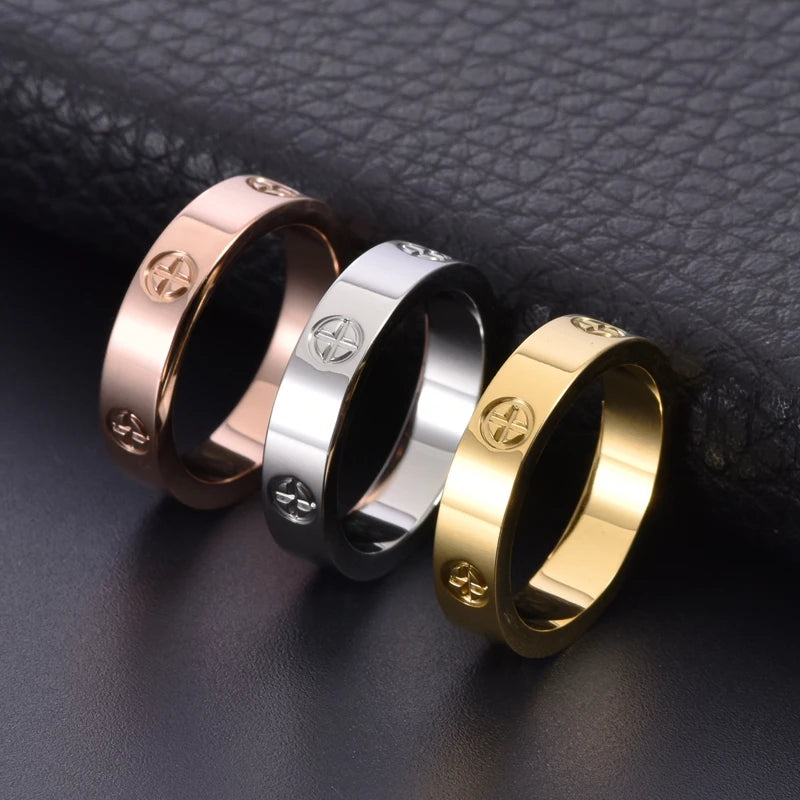 Gold-Plated Cross Couple Ring
