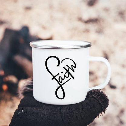 Christian Faith Hope Love Enamel Mug
