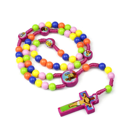 Kids Rosary Handwoven Christian Necklace