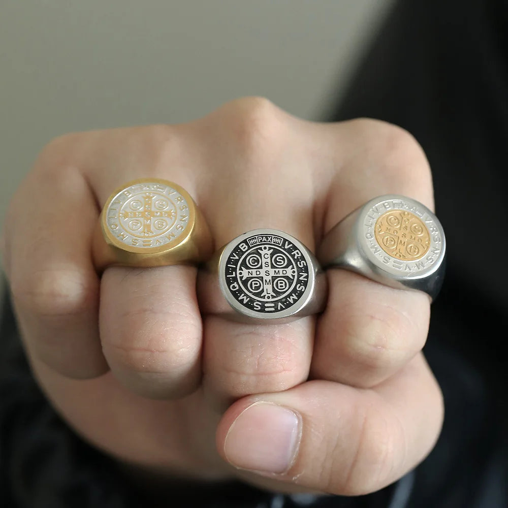 St. Benedict Black Titanium Ring