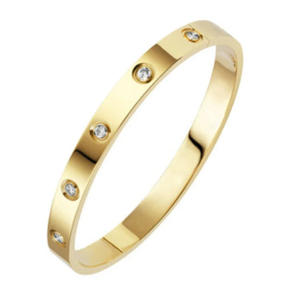 Stainless Steel Rhinestone Bangle Bracelet