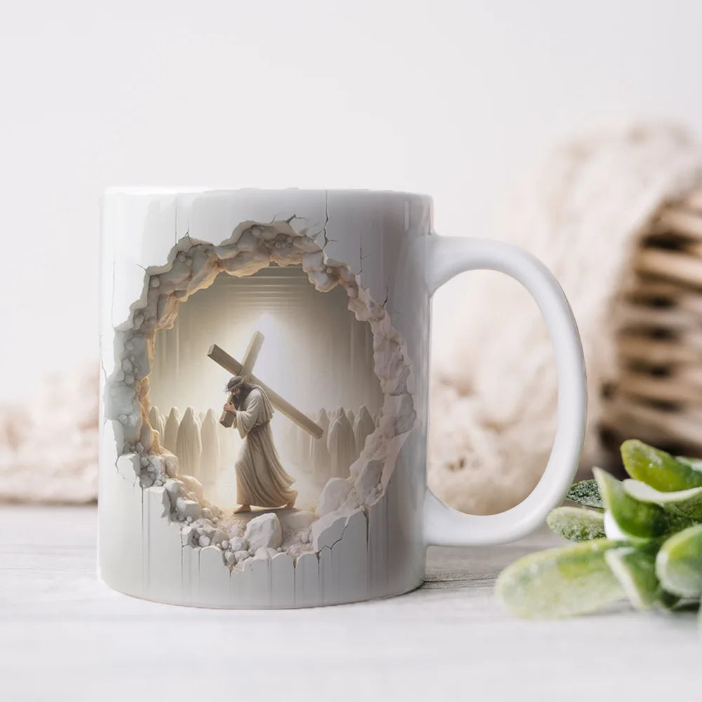 Christian Cross White Ceramic Mug
