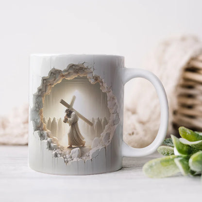 Christian Cross White Ceramic Mug