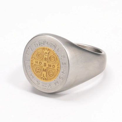 St. Benedict Black Titanium Ring