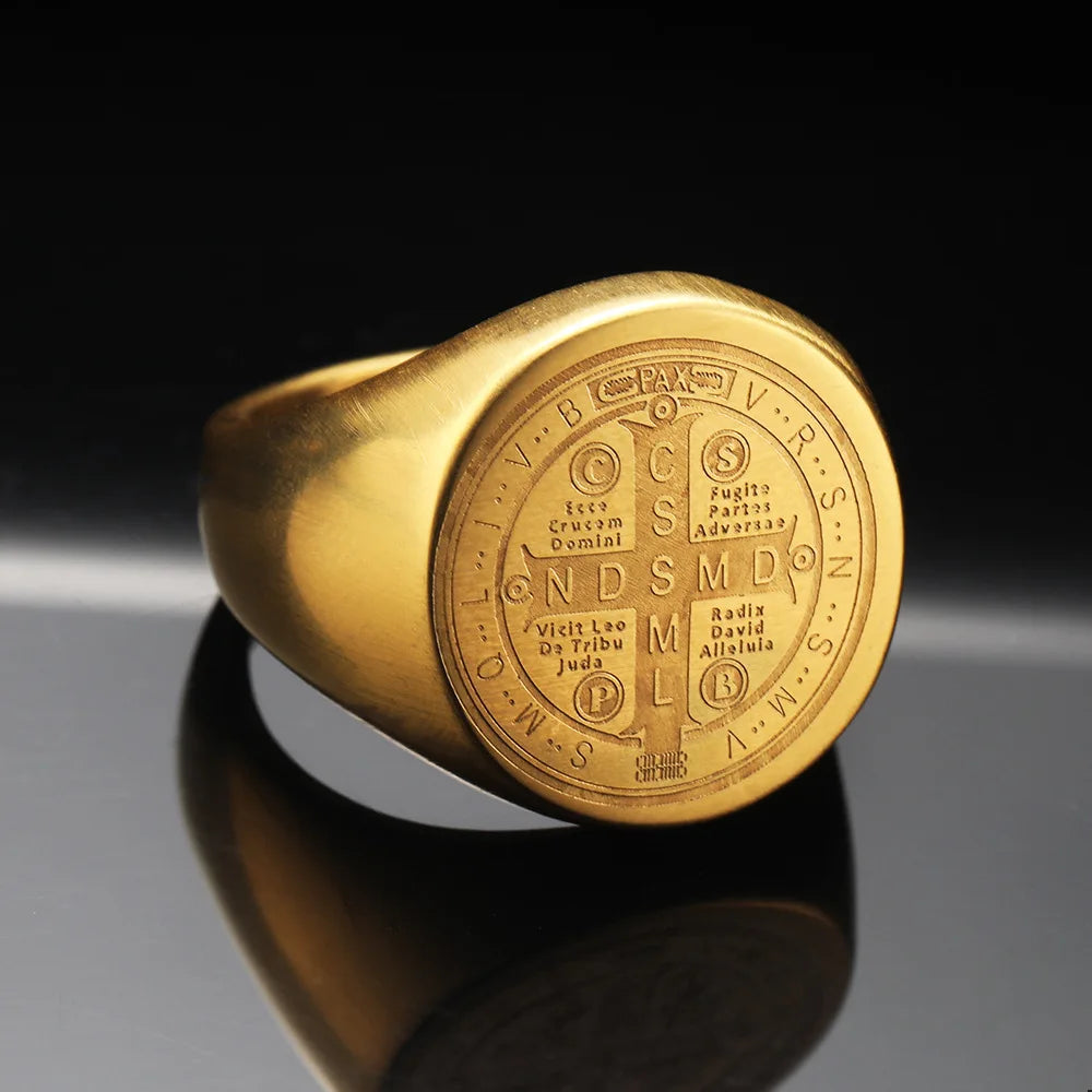 St. Benedict Black Titanium Ring