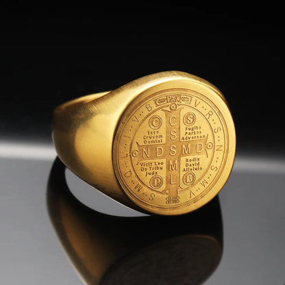 St. Benedict Black Titanium Ring