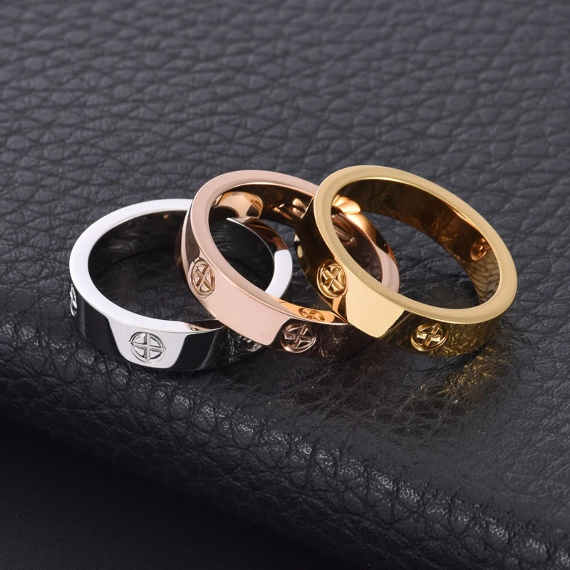 Gold-Plated Cross Couple Ring