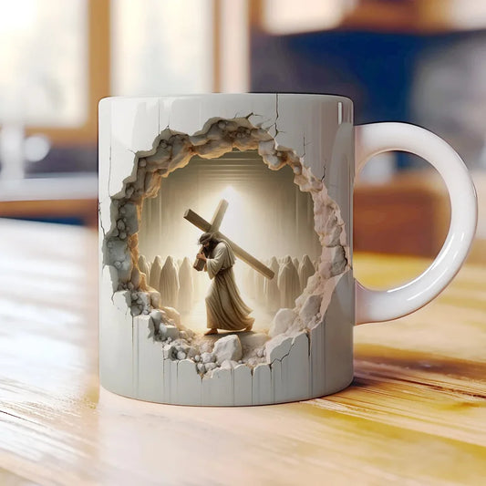Christian Cross White Ceramic Mug