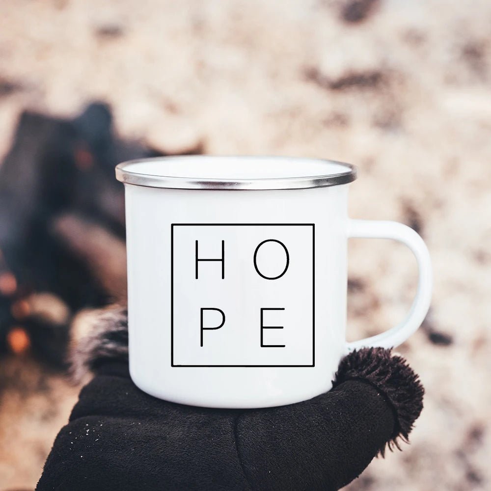 Christian Faith Hope Love Enamel Mug