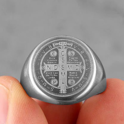 St. Benedict Black Titanium Ring