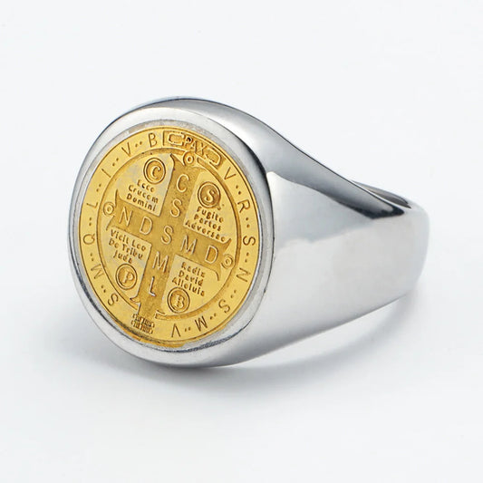 St. Benedict Black Titanium Ring
