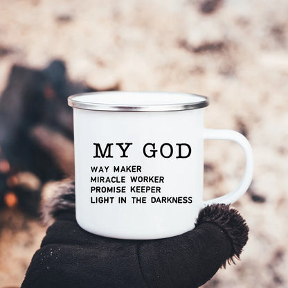 Christian Faith Hope Love Enamel Mug