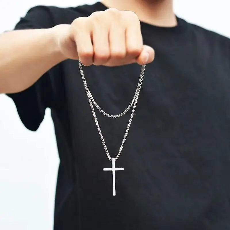 Jesus Cross Pendant Chain Necklace