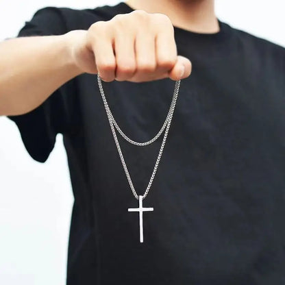 Jesus Cross Pendant Chain Necklace