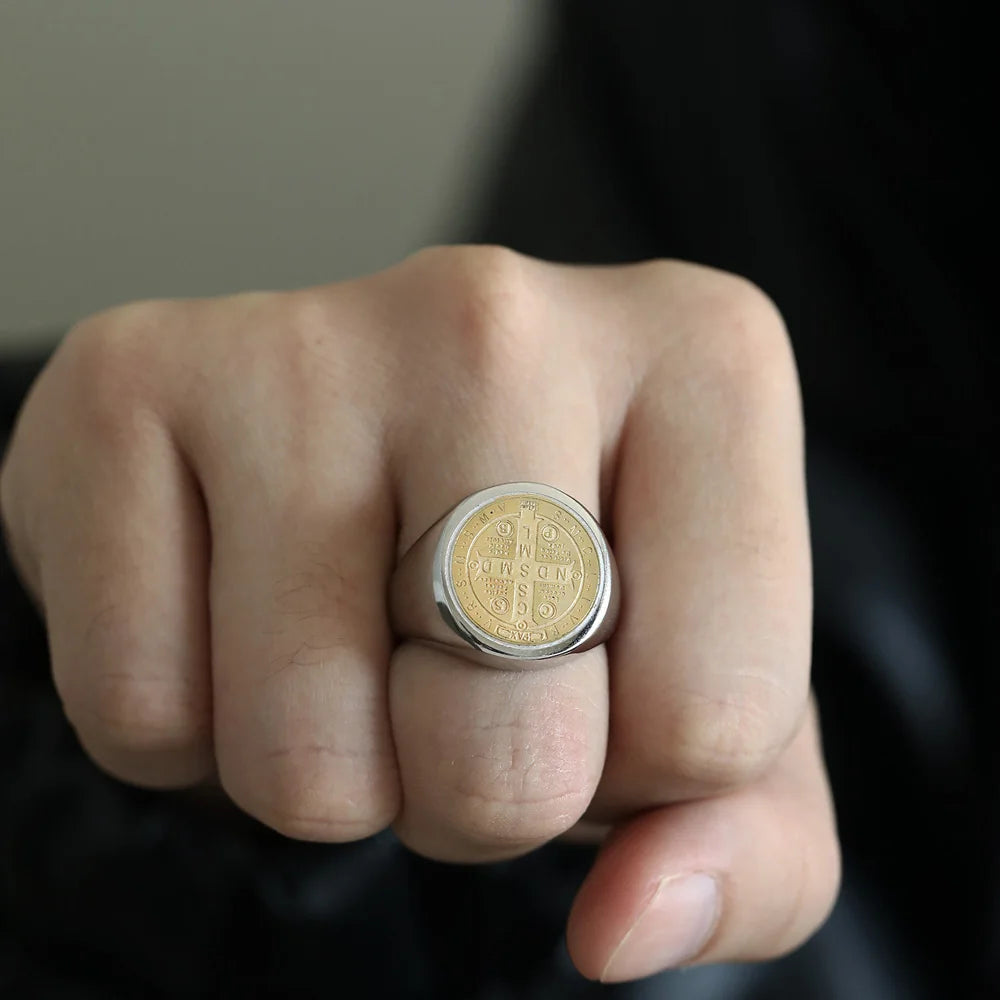 St. Benedict Black Titanium Ring